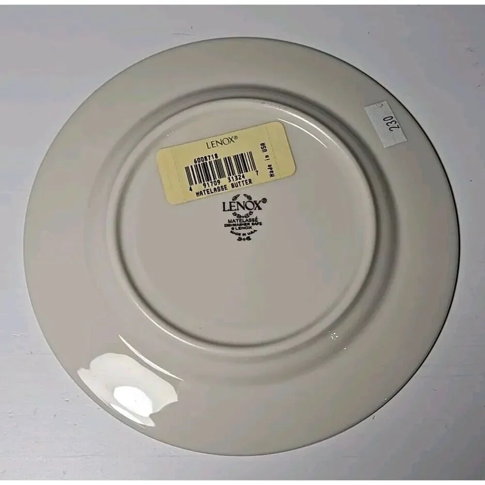 Lenox Matelasse Butter Bread Dessert‎ Plate Ivory with Gold Trim 6.25